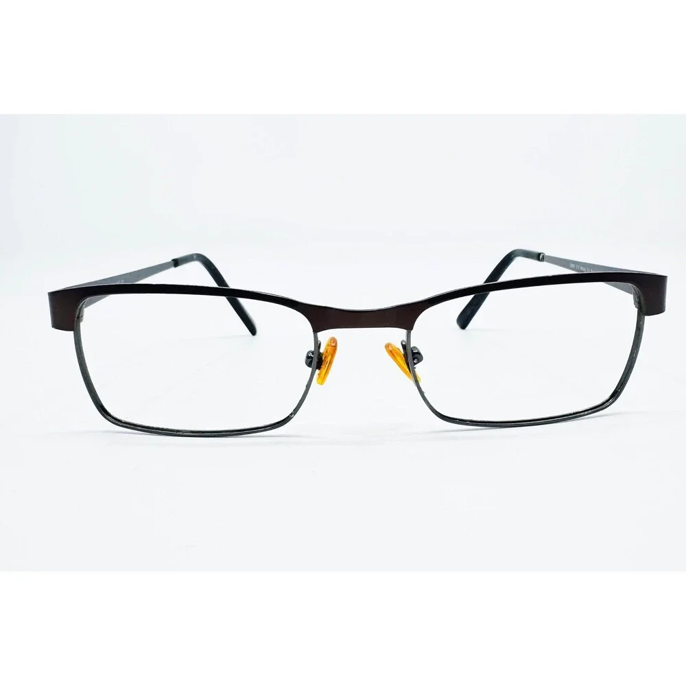 Unbranded Eyeglass Frames Unisex Matte Brown Gunmetal Rectangular 52-19-140